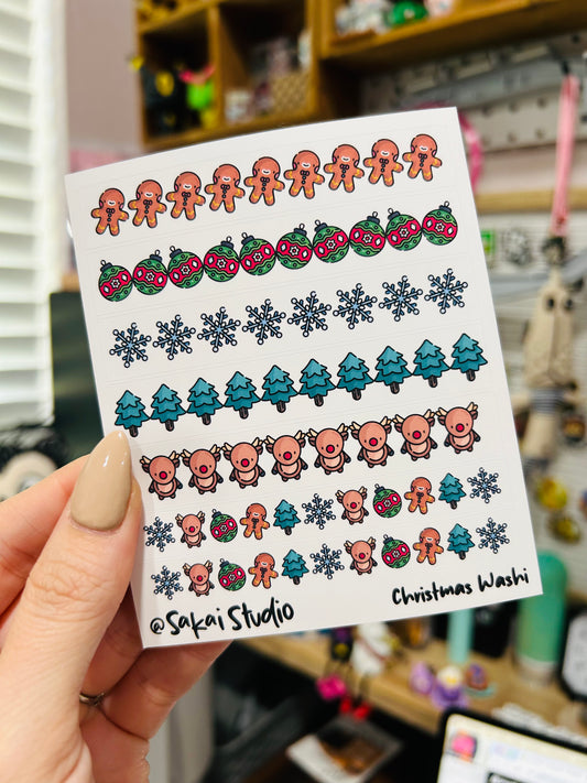 Christmas Icons Washi Sticker Sheet