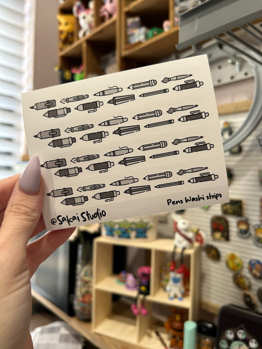 Pens Washi Sticker Sheet